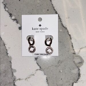 Kate Spade Rose Gold Hoop Earrings with Cubic Zirconia